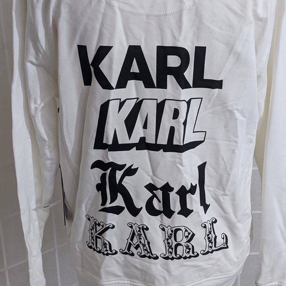 Karl Lagerfeld new white long sleeves top size M - Picture 3 of 5
